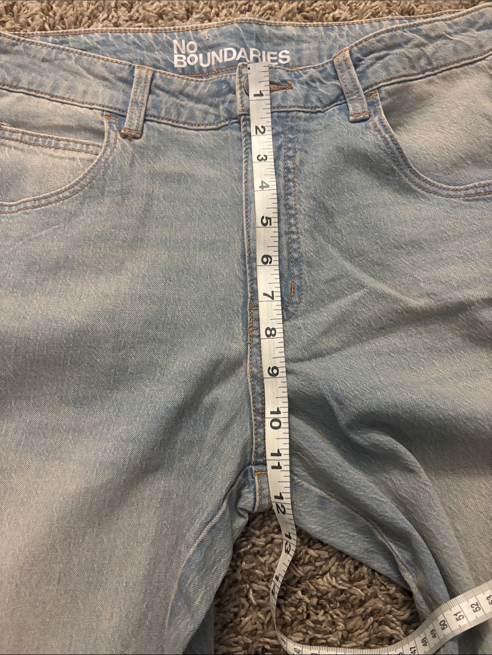 No Boundaries Faded Light Blue Wide Leg Flare Jeans - Picture 3 of 6